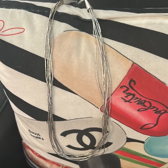 Vintage Estate Jewelry Store 5 strand Silver Necklace - Picture 2 of 4